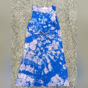 Latched Mama Pink & Blue Tye Dye Sleeveless Dress